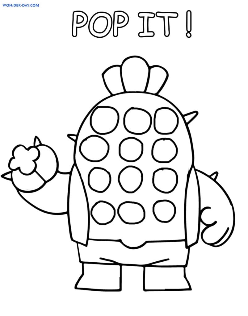 Pop It Spike Brawl Stars Coloring Pages