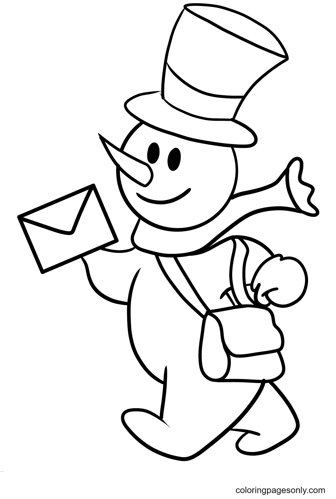 Post Office Snowman Coloring Pages