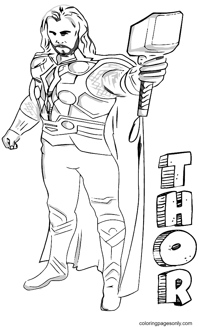 Página para colorir Power Thor