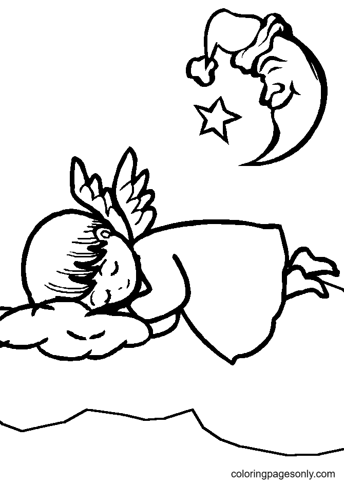 Precious Moments Angel Coloring Page
