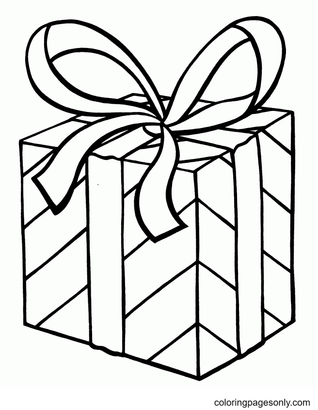 Presents Christmas Gift Box Coloring Page