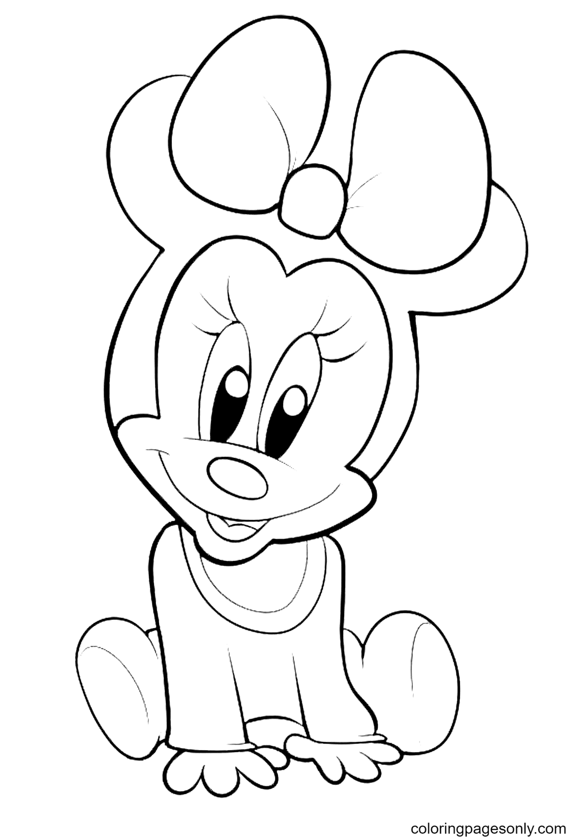 Pretty Baby Minnie Mouse Coloring Page