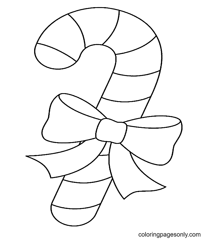 Printable Candy Cane Coloring Page