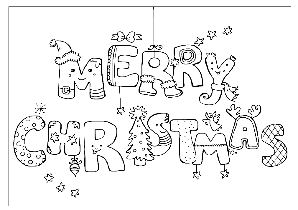 Printable Christmas Card Coloring Page Free Printable Coloring Pages