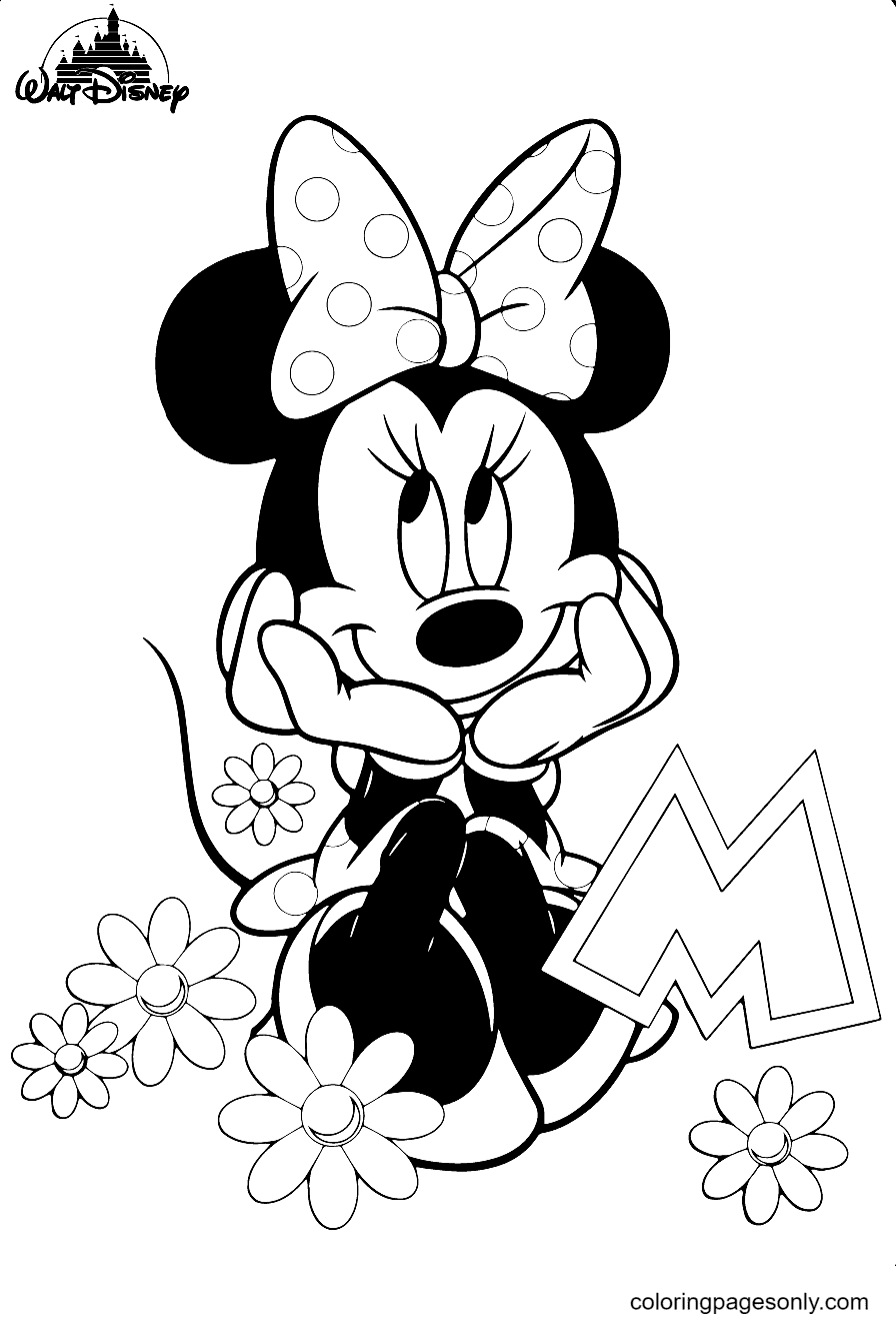 Printable Disney Minnie Mouse Coloring Page