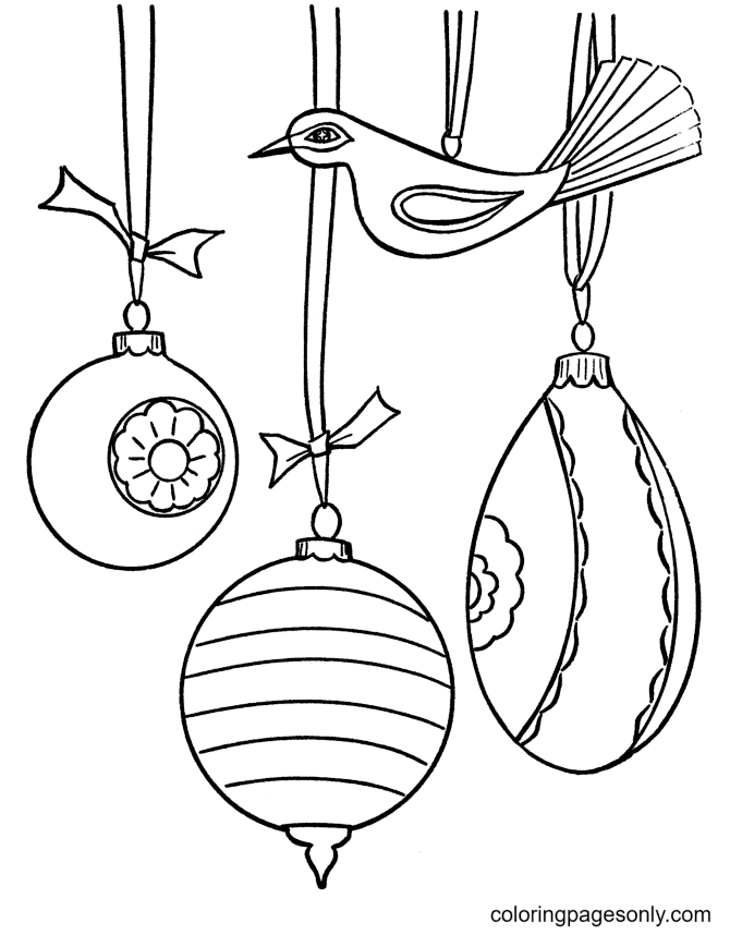Printable Free Christmas Ornament Coloring Page