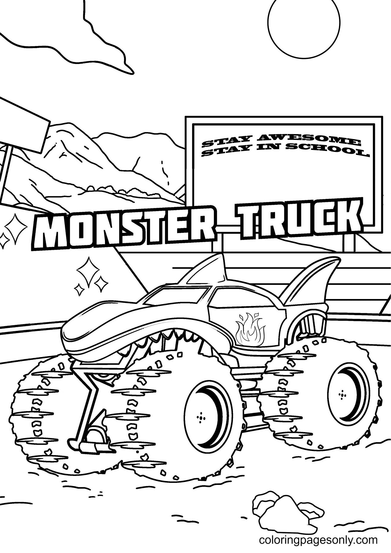 Printable Free Monster Truck Coloring Pages