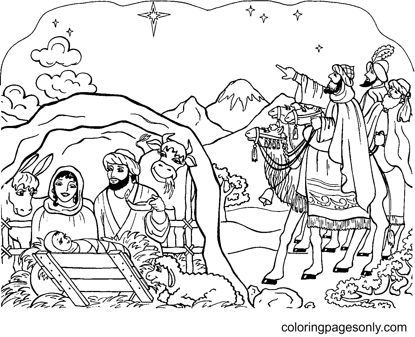 Printable Religious Christmas Coloring Pages