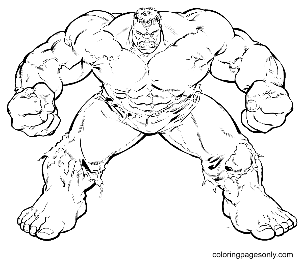 Afdrukbare sterke ongelooflijke Hulk van Hulk