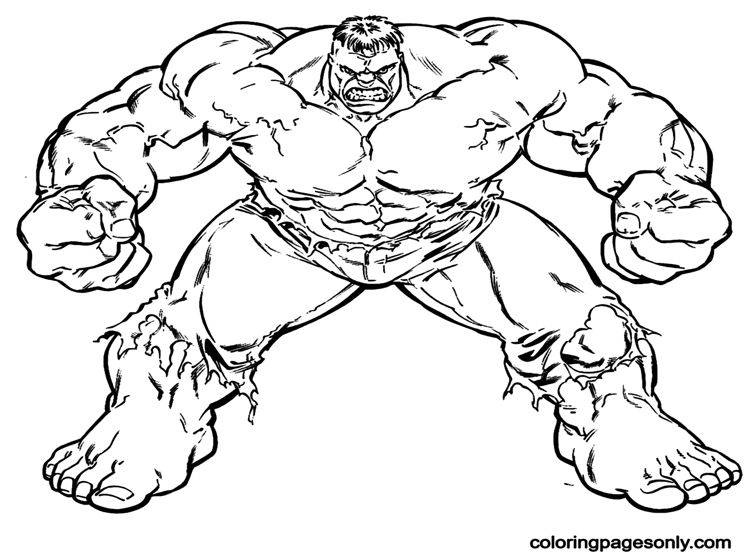 Printable Strong Incredible Hulk Coloring Pages