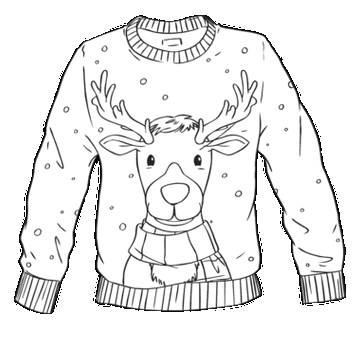 Reindeer Sweater Coloring Page