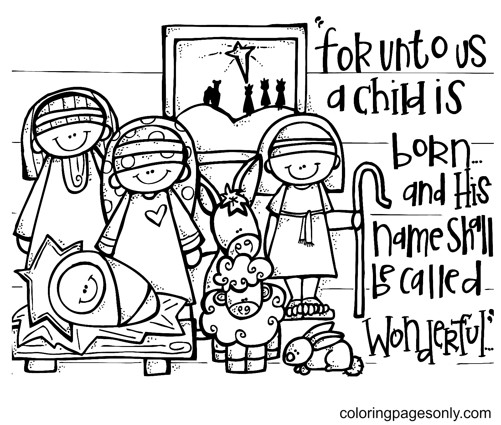 Religious Christmas Free Coloring Pages