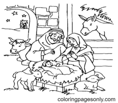 Disegni da colorare di Natale religioso