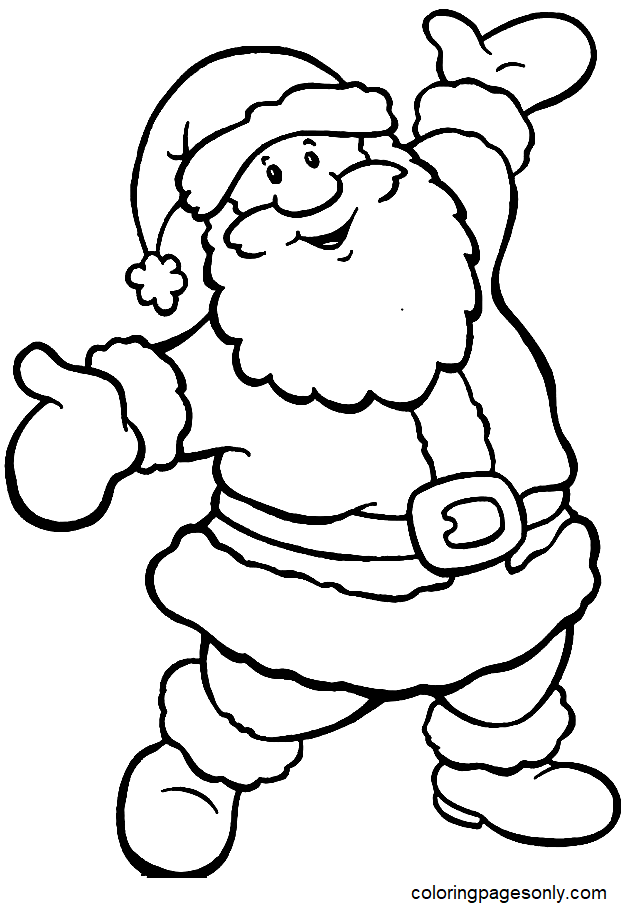 Santa Claus Página Para Colorear De Navidad