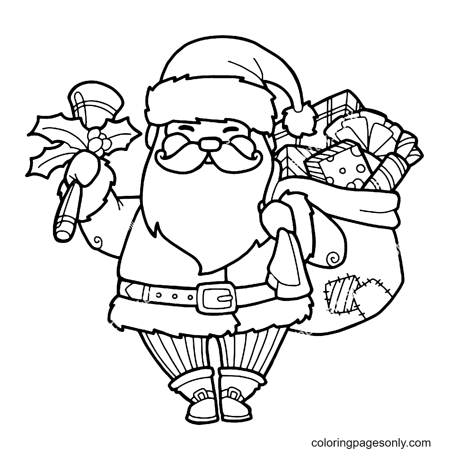 Weihnachtsmann mit Geschenken vom Weihnachtsmann