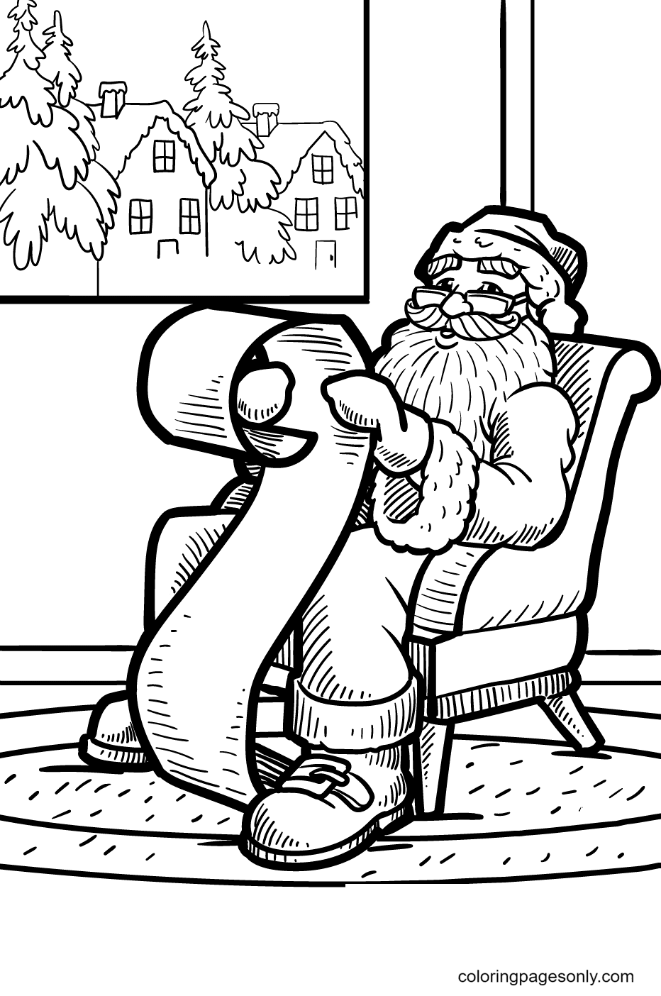 Der Weihnachtsmann erstellt vom Weihnachtsmann eine Liste derjenigen, die ungezogen oder freundlich sind