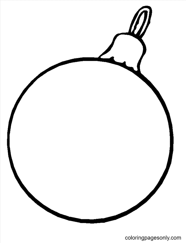 Simple Christmas Decorations Ball Coloring Page