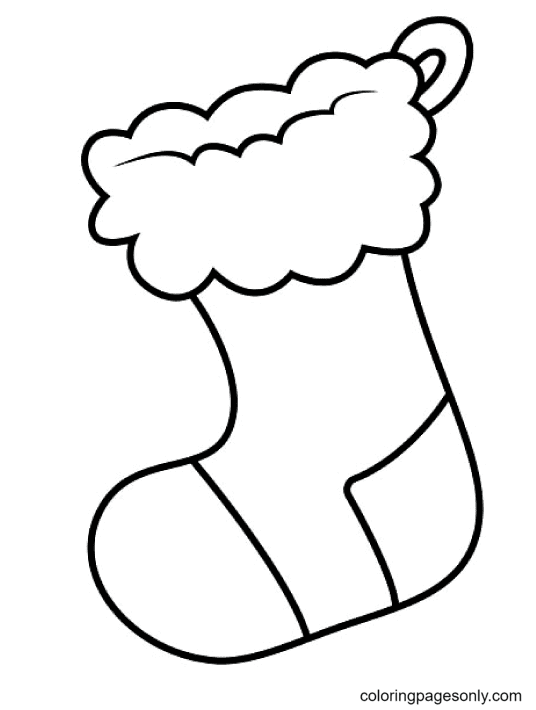 Simple Christmas Stockings Coloring Pages