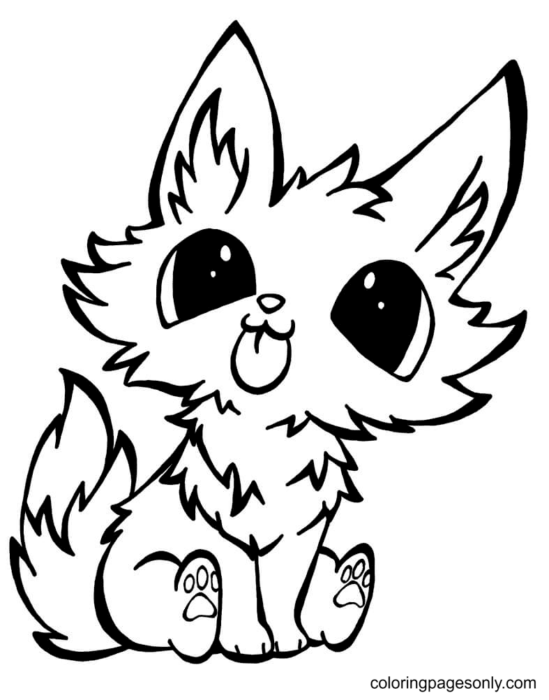 Sitting Fox Coloring Page