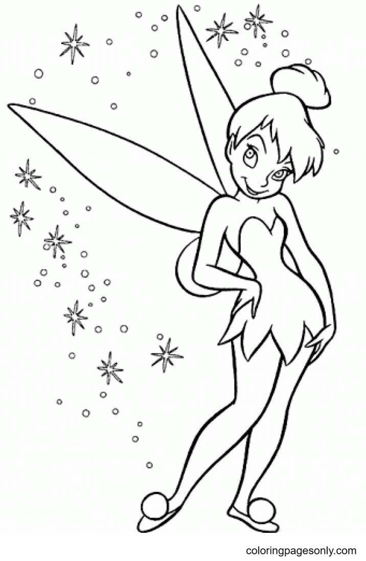Smiling Tinkerbell Coloring Page