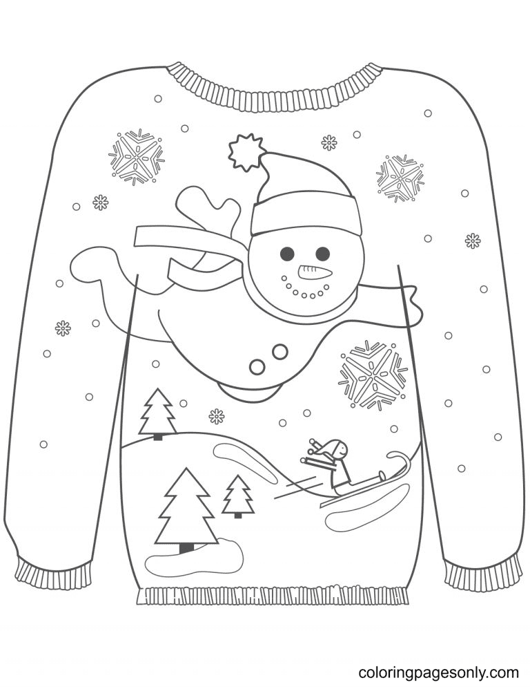 Maglione con pupazzo di neve dal maglione di Natale