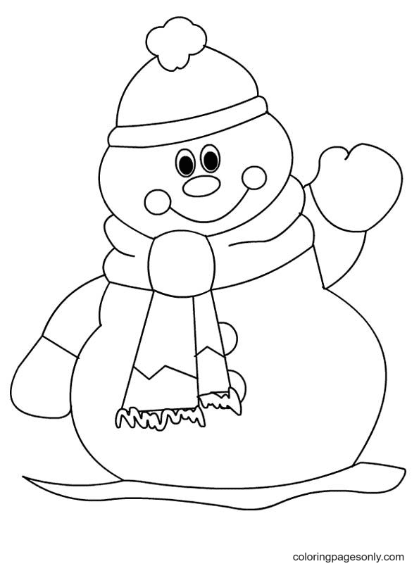 Snowman Winter Coloring Page