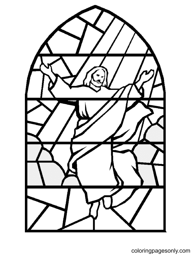 Gesù in vetro colorato dal Natale religioso