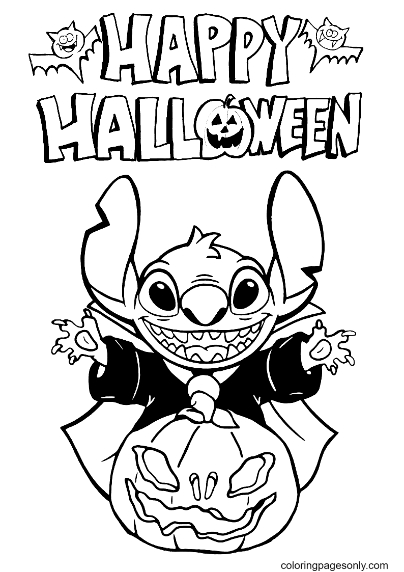 Stitch Happy Halloween Coloring Page Free Printable Coloring Pages