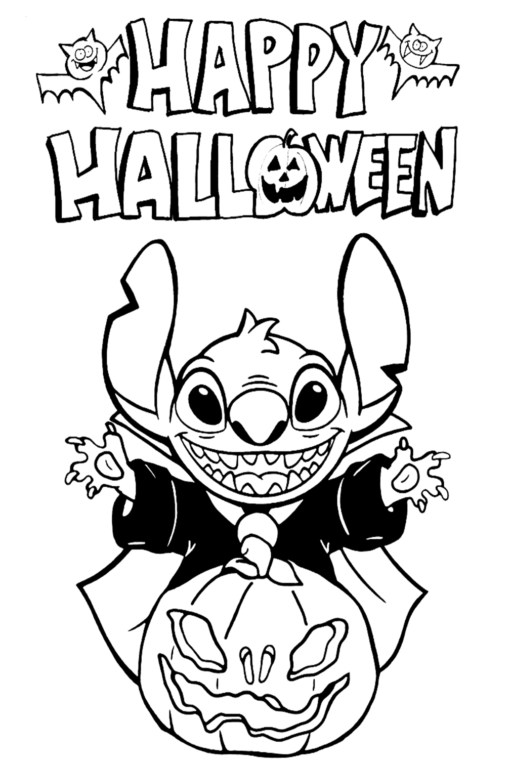 Stitch Happy Halloween Coloring Pages
