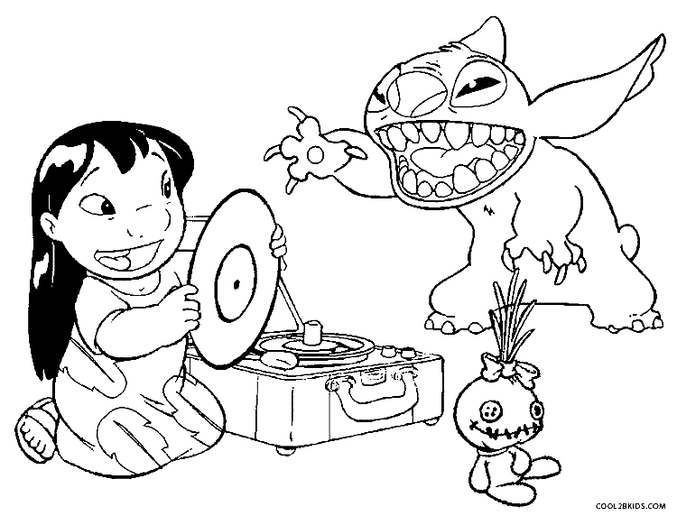 Stitch and Lilo Experiments Coloring Page