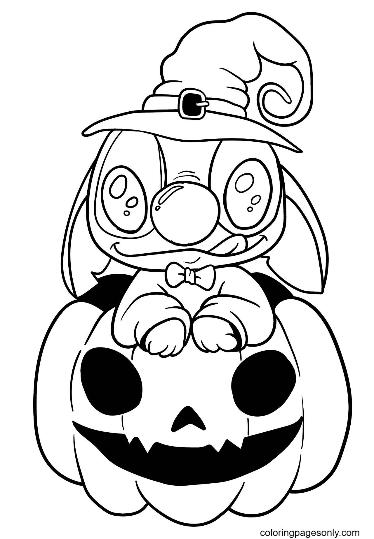 Stitch Pumpkin Coloring Pages