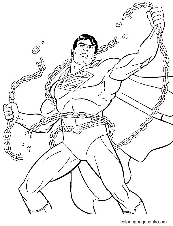 Superman brak de kettingen van Superman