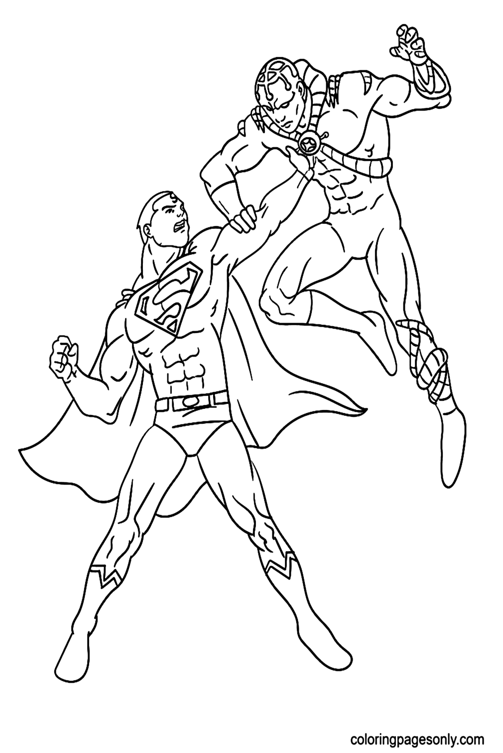 Superman Fighting Enemy Coloring Pages