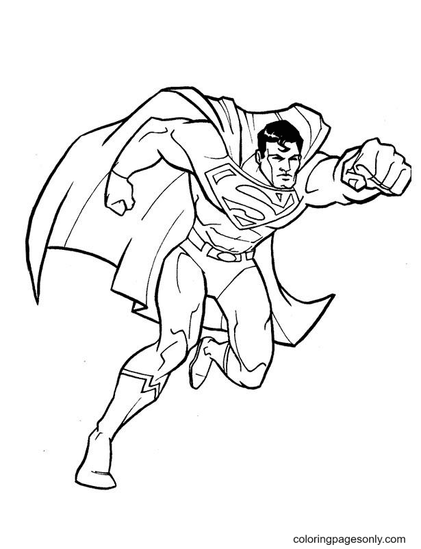 Superman Free Coloring Page