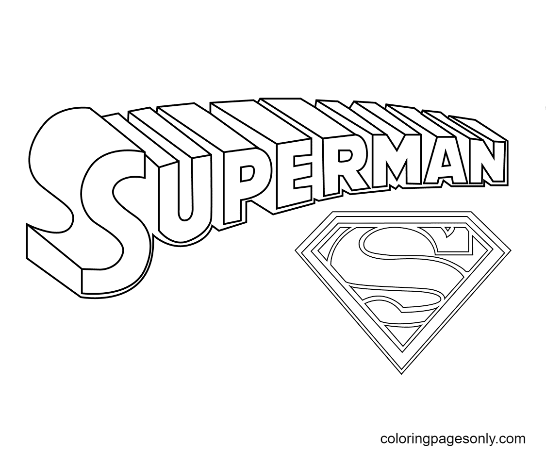 Página para colorir do logotipo do Superman