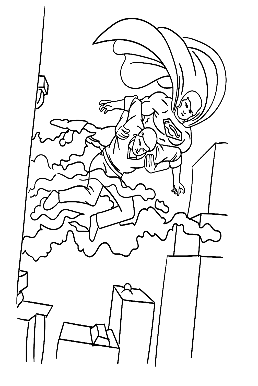 Superman Saving a Life Coloring Pages
