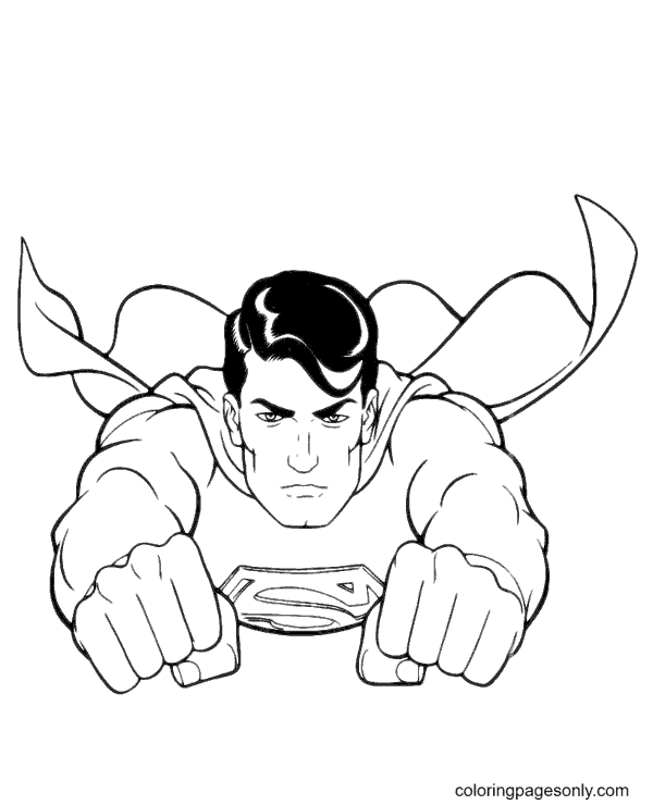Superman is Super Fast Coloring Page