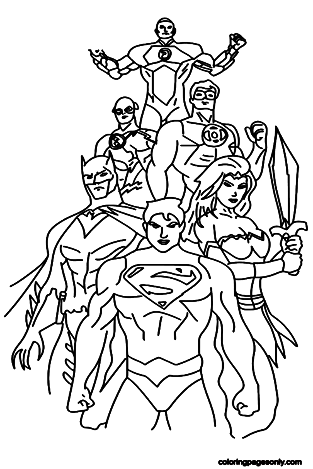 Superman with Gang Coloring Pages