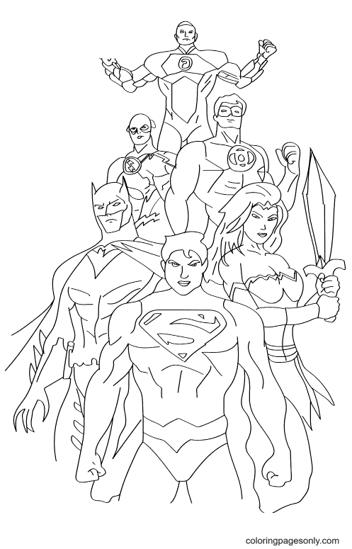 Superman with Gang Coloring Page