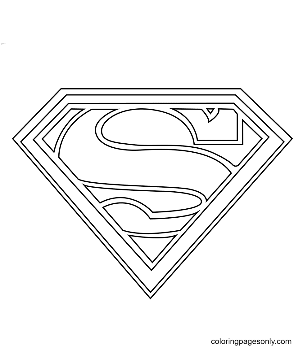 Página para colorear del logotipo original de Superman
