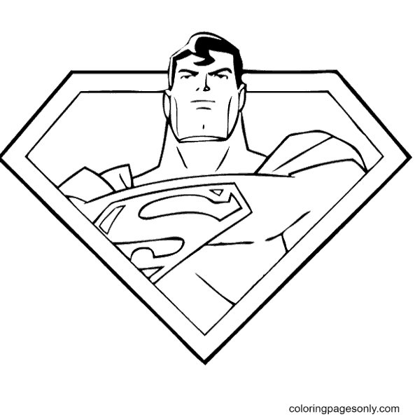 Pagina da colorare del ritratto di Superman