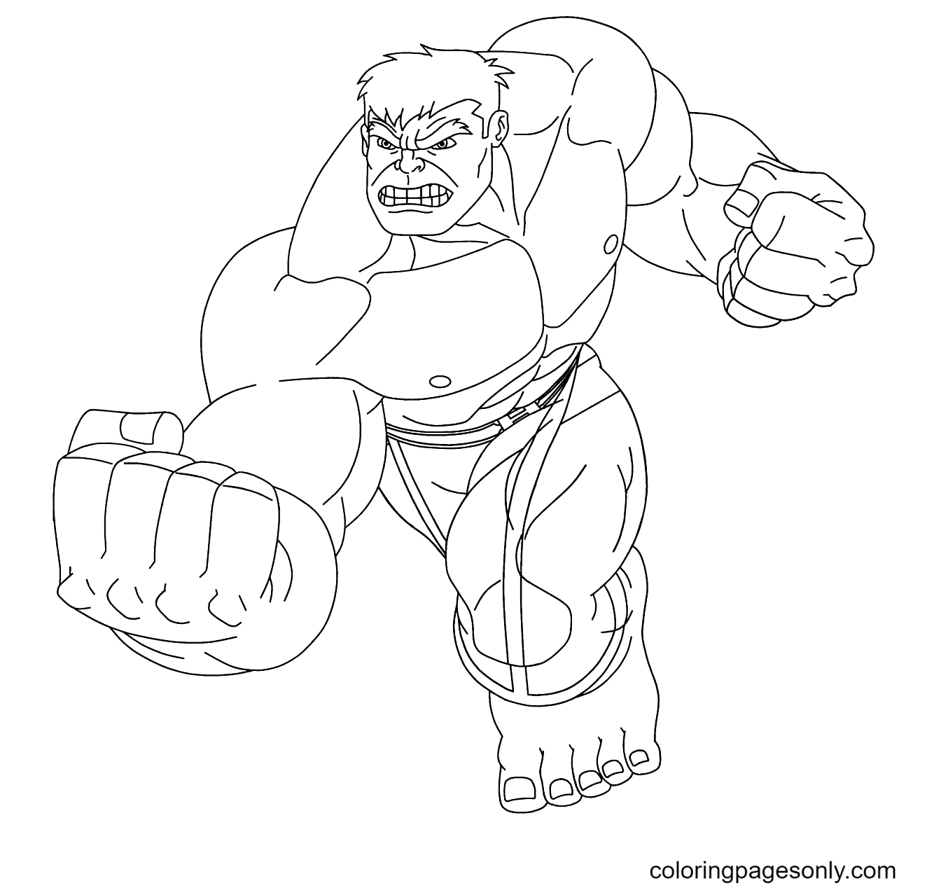 The Avengers Hulk Printable Coloring Page