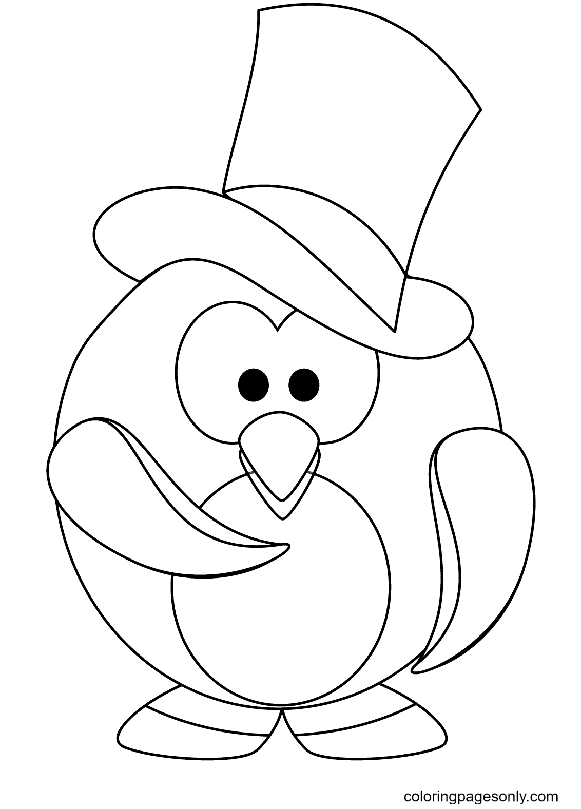 The Gentleman Penguin Coloring Page