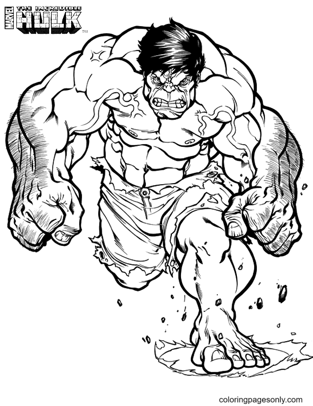 El Increíble Hulk Página Para Colorear
