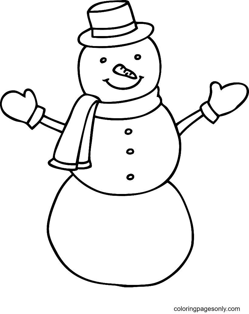 Раскраска Снеговик