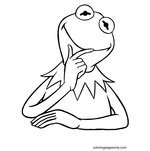 Thinking Frog Coloring Pages