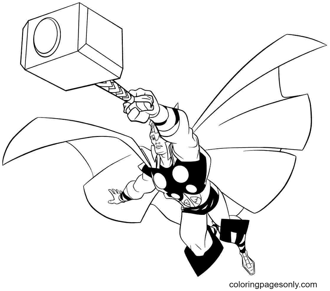 Thor – The Asgardian God of Thunder Coloring Page
