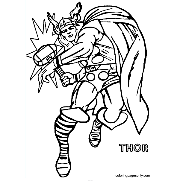 Thor’s Power Coloring Page