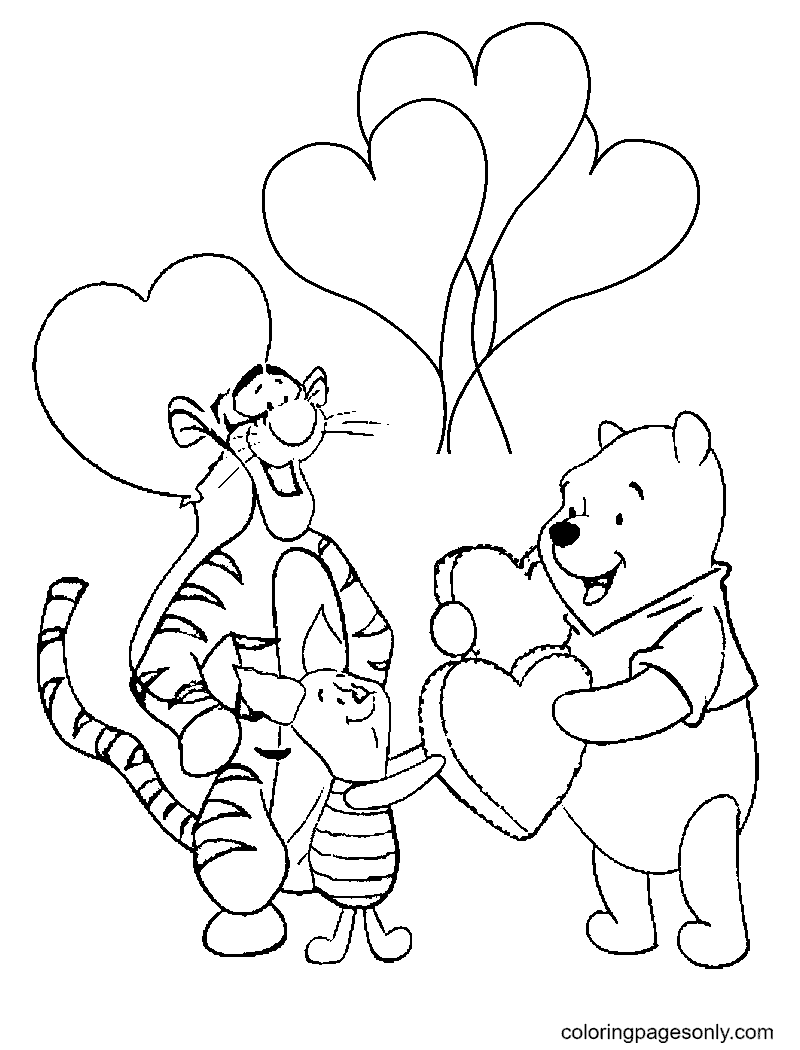 Tiger, Piglet and Pooh Coloring Pages