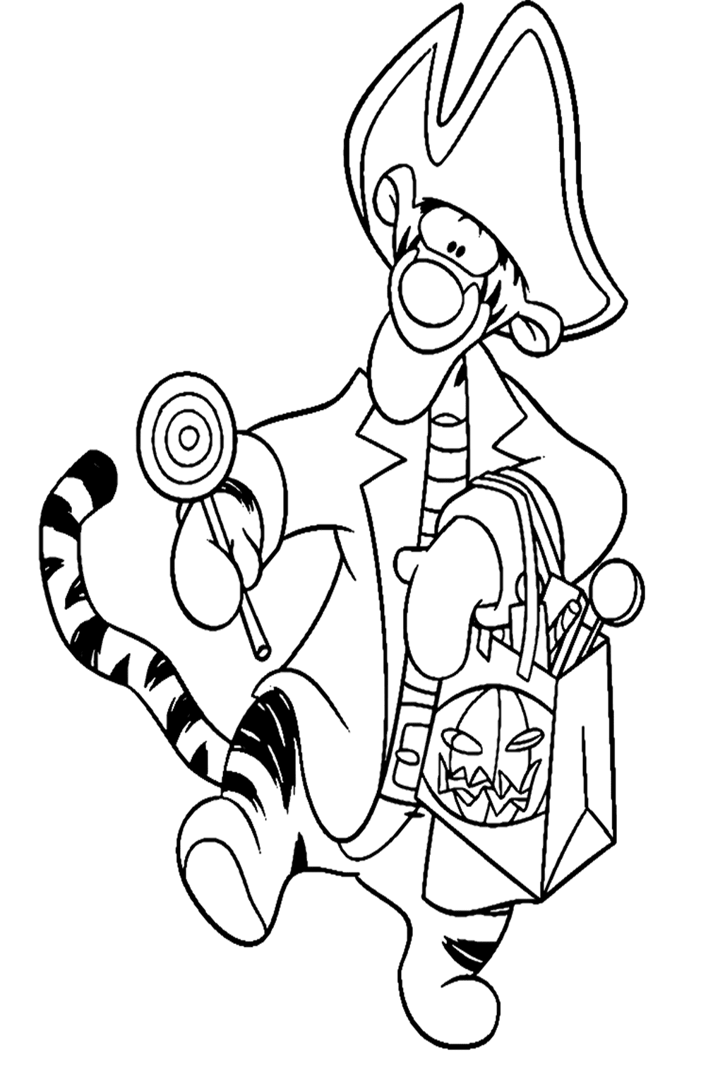 Tigger Trick Or Treating Disney Halloween Coloring Pages